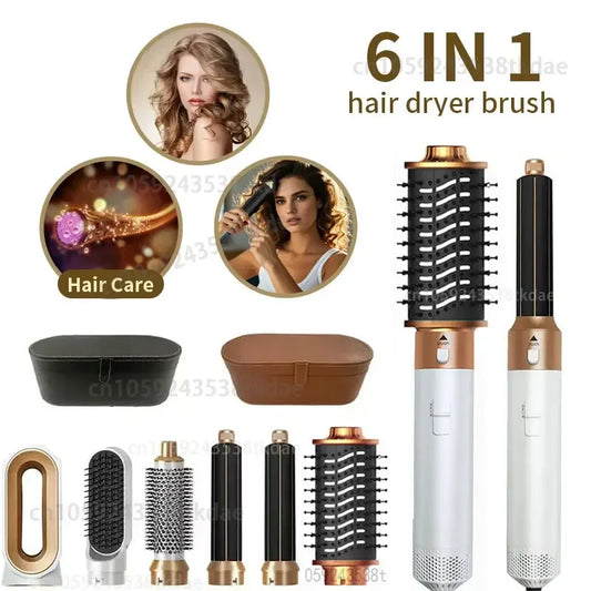 6 in 1 Hair Dryer One-step Hot Air Comb Set Professional Air styling Curling Iron Hair Straightener Styling Tool Hair Dryer Peaceful Pleasures Health and Wellness