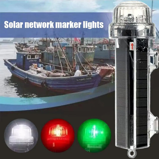 Solar Marine Warning Light | Waterproof Night Fishing Signal Lamp Marine Signal Light Peaceful Pleasures Health and Wellness