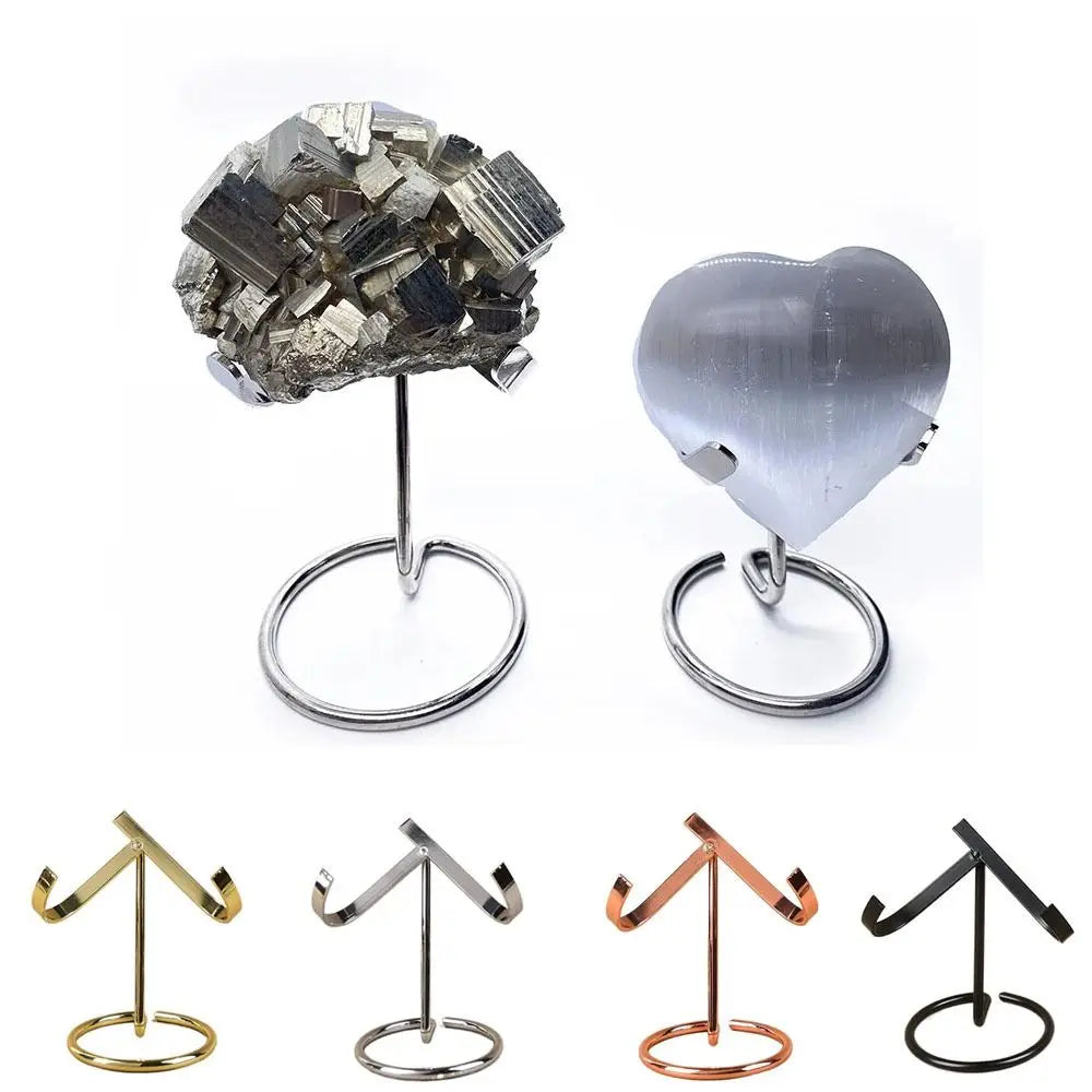 Metal Heart Crystal Ball Display Stand – Gold, Silver & Black