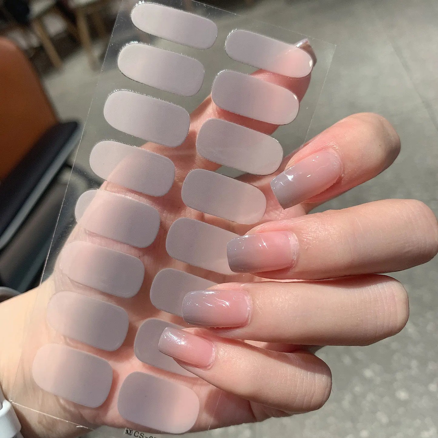 1 Sheet Semi Cured Wrap Gradient Nail Sticker Multi Color Solid Gel Full Cover Slider No Need UV Lamp Cured Fast Gel Nail Decal Peaceful Pleasures Health and Wellness Cs72