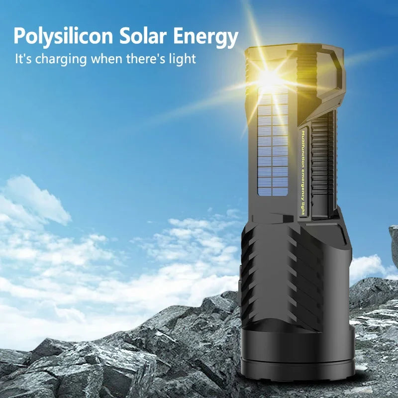 POCKETMAN XHP70 Solar LED Searchlight – USB Rechargeable Lantern
