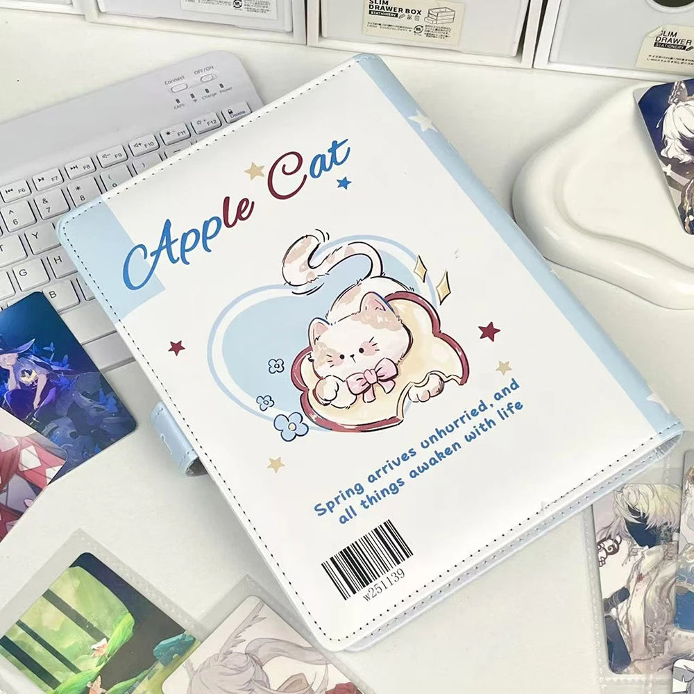 Cute Cat A5 Four Palace Grid Leather Loose Leaf Card Album 3-inch