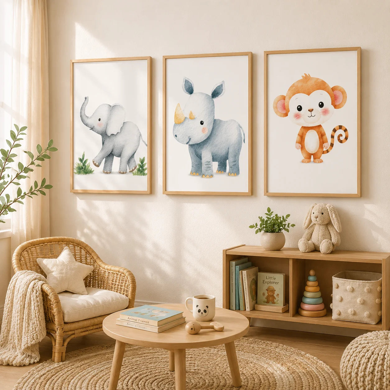 Nursery Wall Art, Cute Baby Cheetah Canvas Painting, Minimalist Animal Poster Print for Kids Boy Girl Bedroom Decor Peaceful Pleasures Health and Wellness