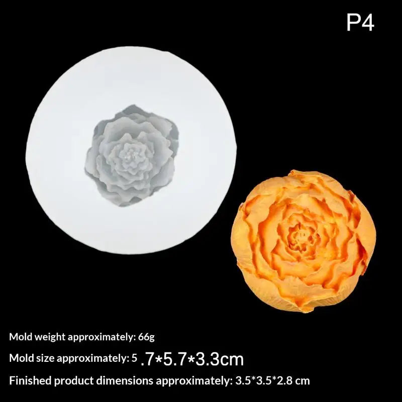 3D Rose Flower Silicone Mold – Soap, Epoxy & Craft