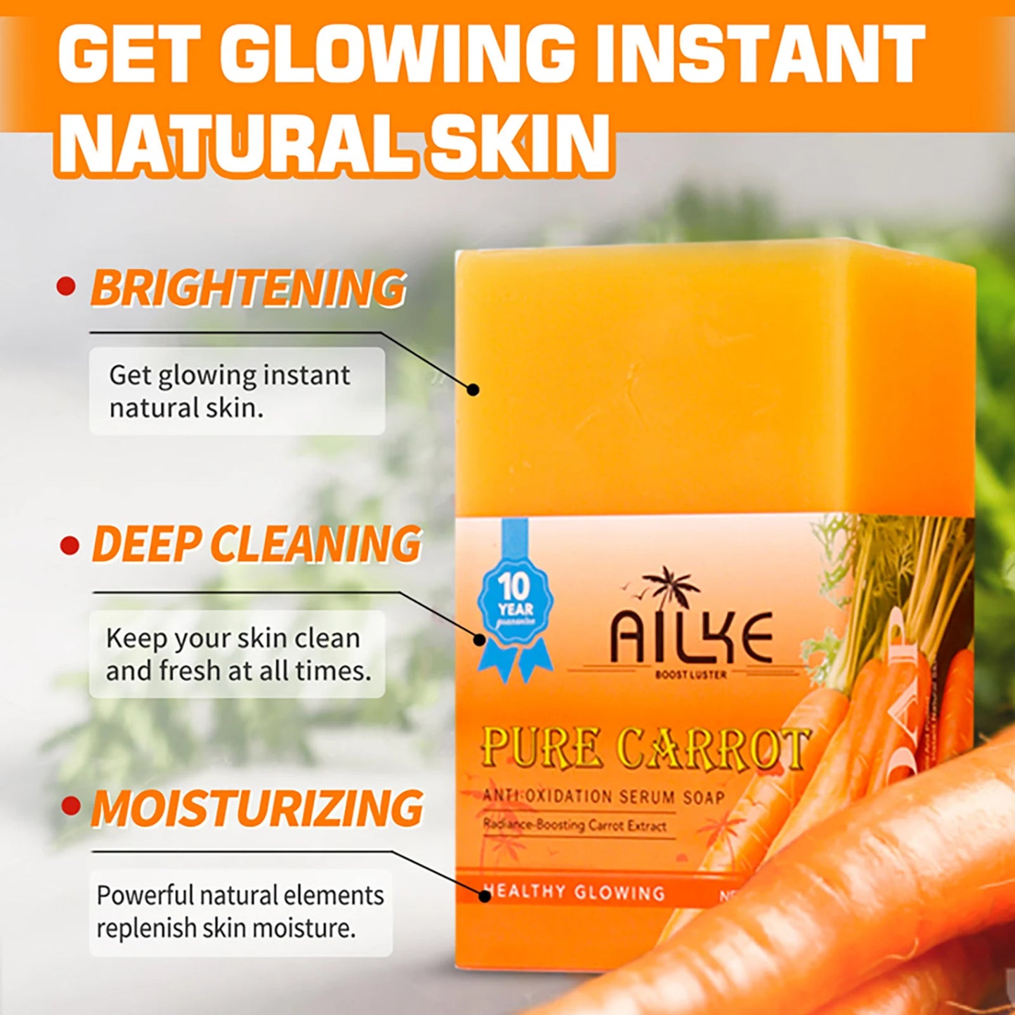 AILKE Arbutin Brightening Skincare Set – Vitamin C, Papaya & Carrot