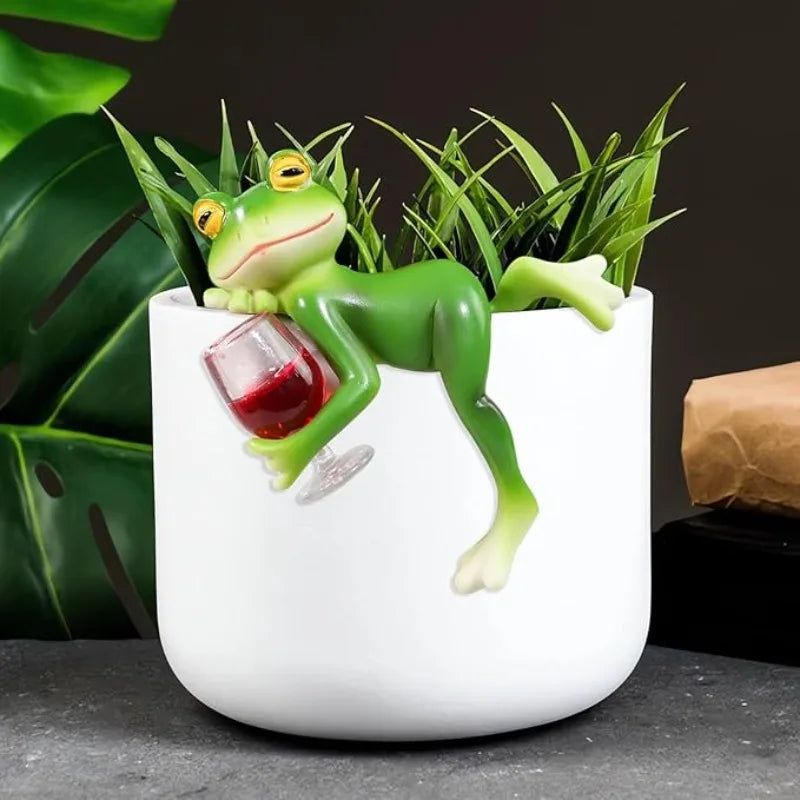 Miniature Frog Figurines | Funny Frog Planter Hugger Garden Decor