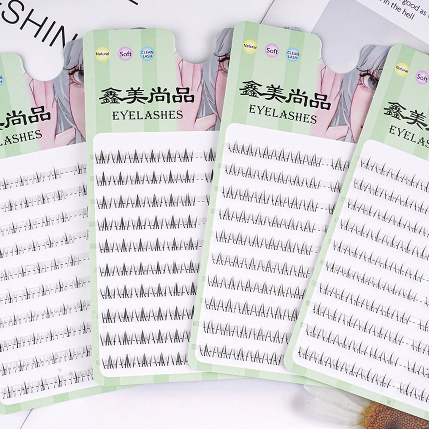Lower Eyelash V-Shaped Clusters Fake Lashes 10 Rows Air Sensation Eyelashes Natural Transparent Stem Makeup Extension Tools Peaceful Pleasures Health and Wellness