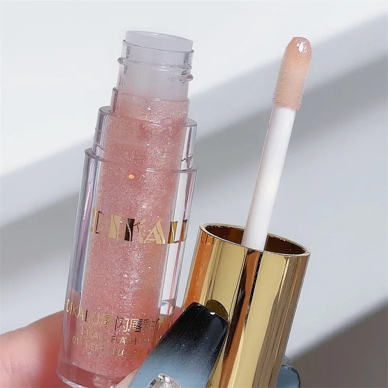 DIKALU Diamond Glitter Lip Gloss – 5 Colors, Waterproof Shimmer