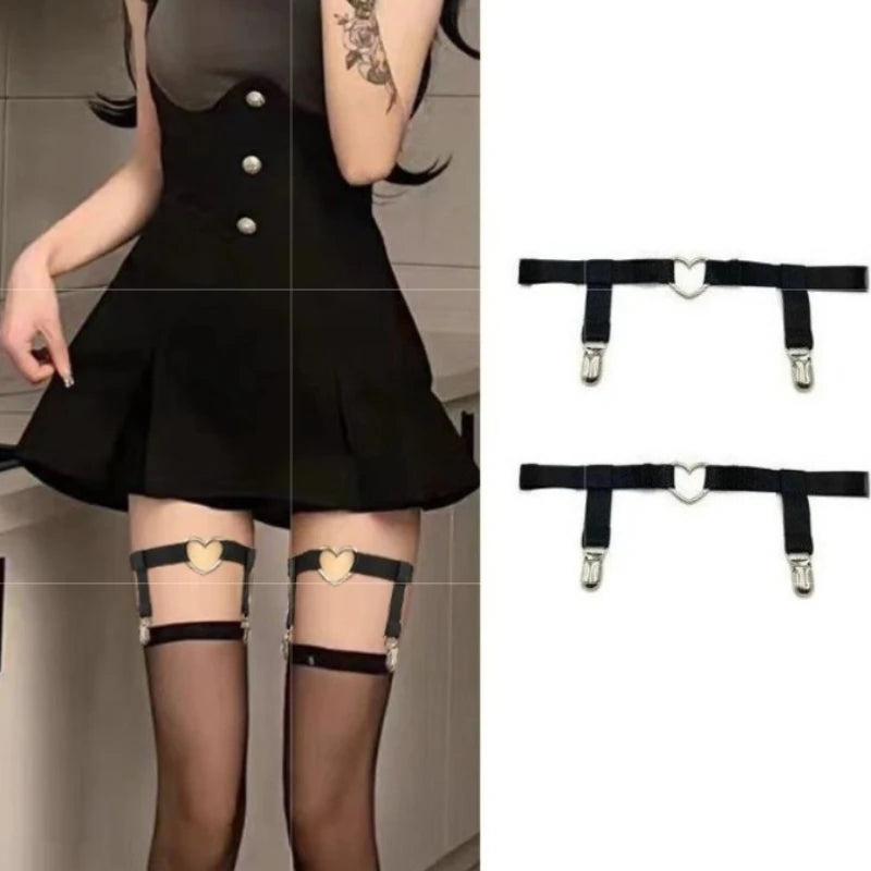 Sexy performance elastic garter straps suitable for stocking layout leg accessories Gothic Lolita elastic thigh straps anti slip Peaceful Pleasures Health and Wellness