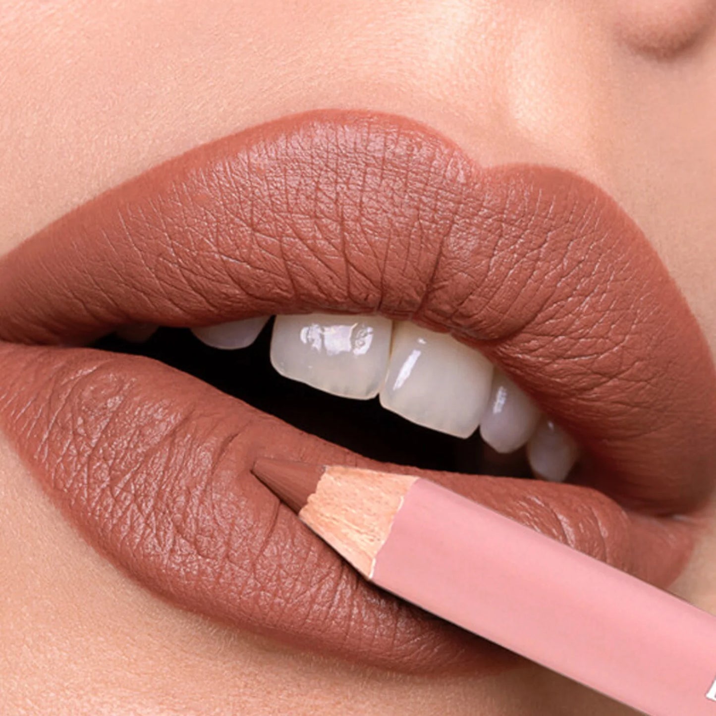 12-Color Matte Waterproof Lip Liner Pencil Set – Nude & Pink