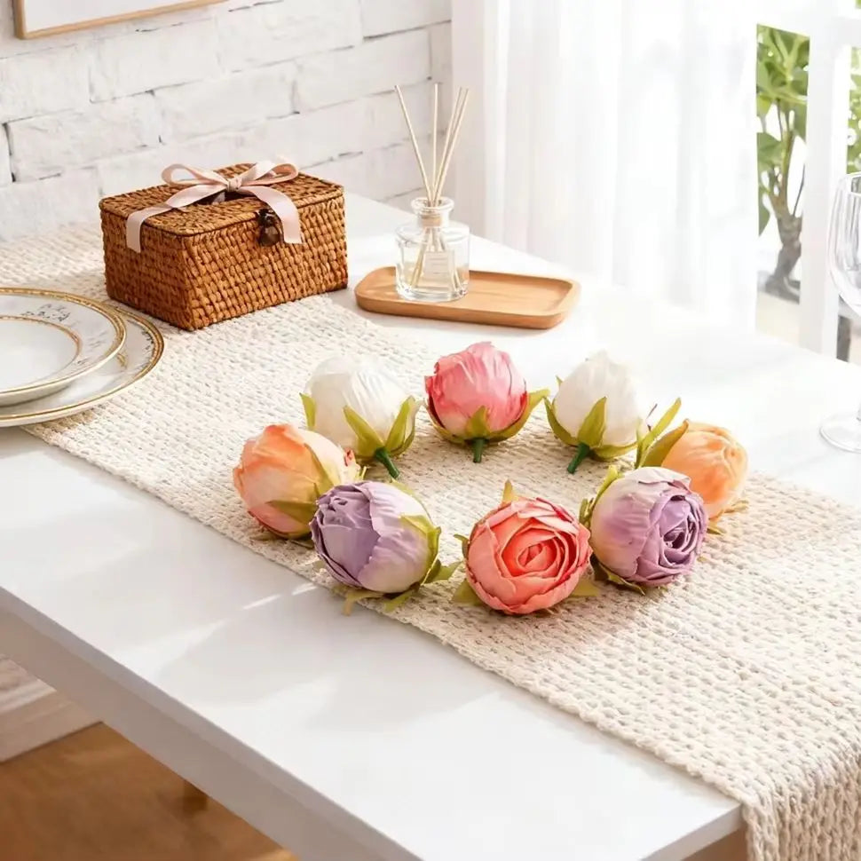 Bulk Silk Artificial Rose Heads 50/100pcs – Wedding & DIY Décor