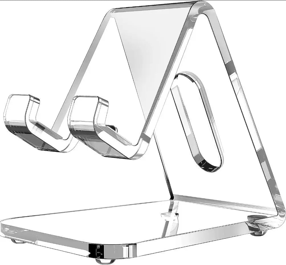 Acrylic Cell Phone Stand, Transparent Phone Stand for Desk, Suitable for iPhone 14 13 Pro Max, All Smartphone 4-8in Peaceful Pleasures Health and Wellness 1pcs