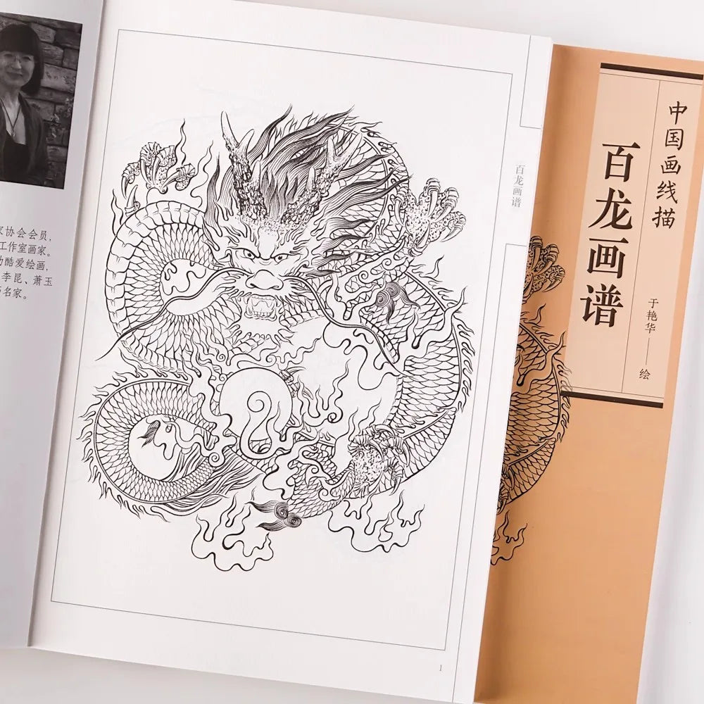 Hundred Dragons Chinese Traditional Line Drawing Collection Yanhua Yu