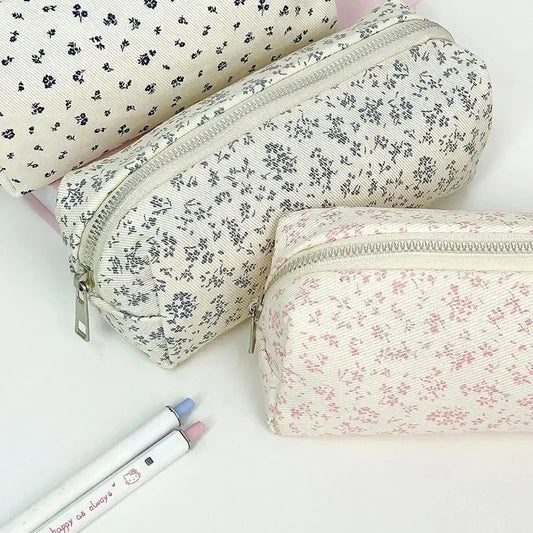 Floral Canvas Pencil Case – Large Capacity Stationery Organizer Canvas Pencil Case Peaceful Pleasures Health and Wellness