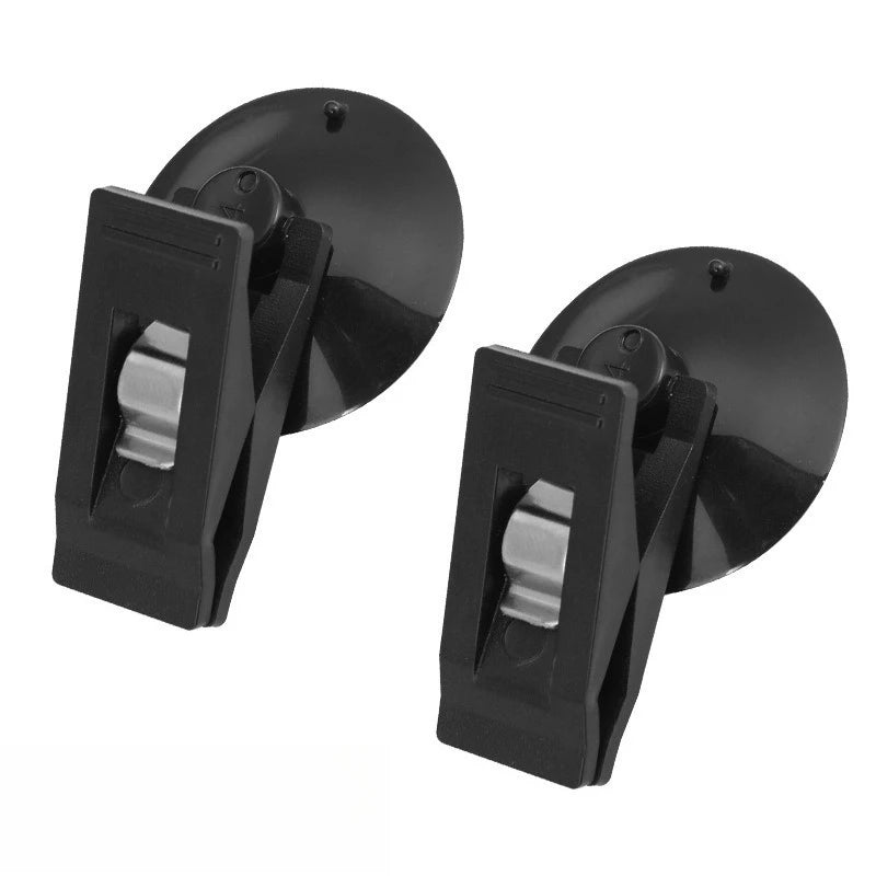 New Car Interior Window Clip Mount Black Suction Cap Clip Plastic Sucker Removable Holder for Sunshade Curtain Towel Ticket Tool Peaceful Pleasures Health and Wellness black 2pcs