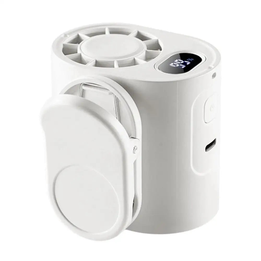 Clip On Fan 5 Speeds 360 Degree Rotatable USB Cooling Device Personal Neck Fan Clip On For Camping Outdoor Beach Festival Sports Peaceful Pleasures Health and Wellness China Mainland White