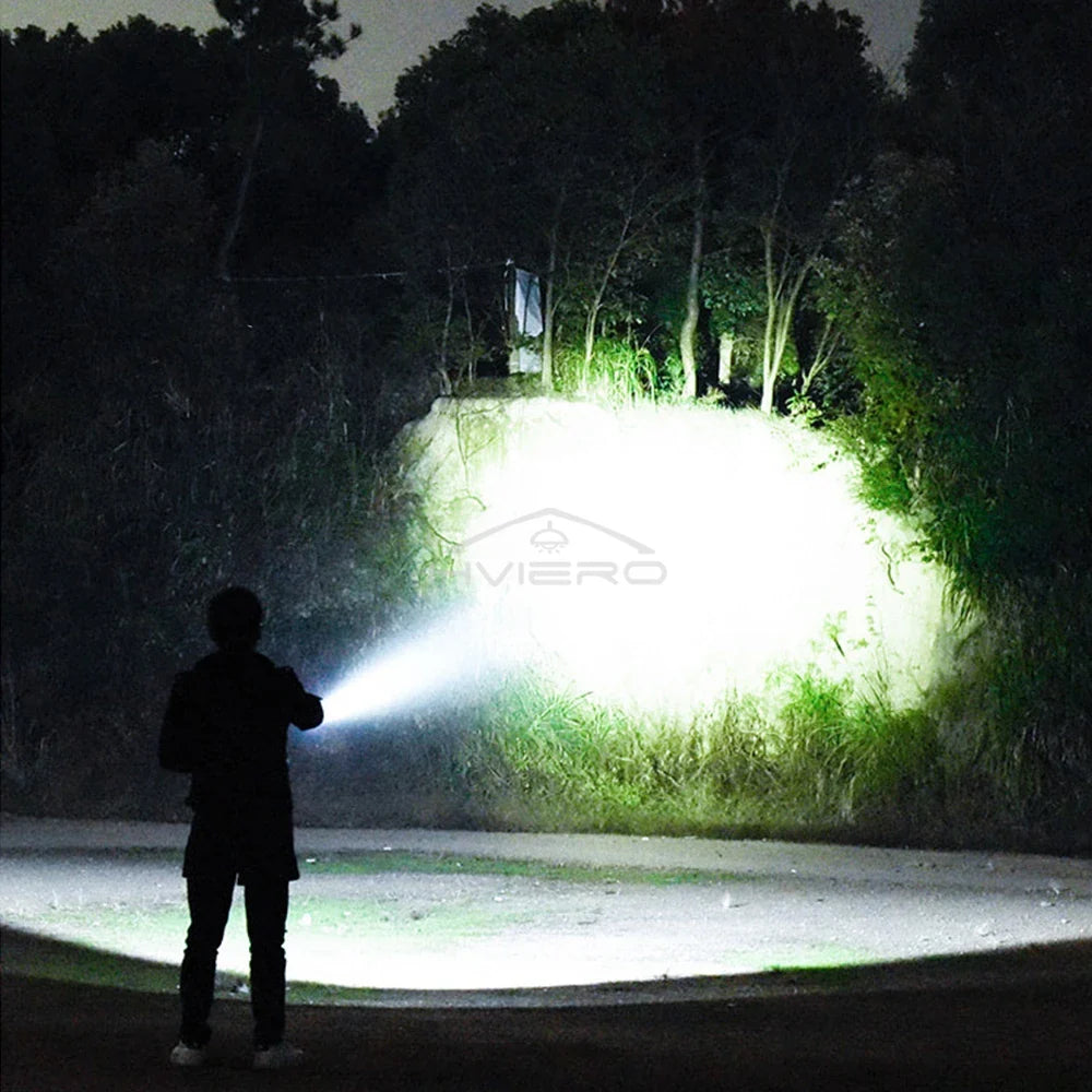HVIERO 5-LED USB Rechargeable Waterproof Camping Flashlight