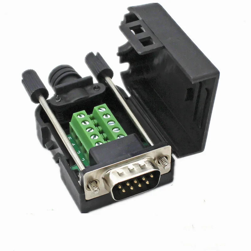 Two Row DB9-pin Solderless Connector RS232/485 Adapter Board 9P Serial Port COM Port Solderless Male and Female Plugs Peaceful Pleasures Health and Wellness Male Type-2