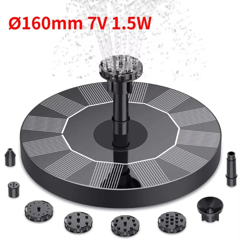 3.5W Solar Bird Bath Fountain Pump – 6 Nozzles | Garden Pond