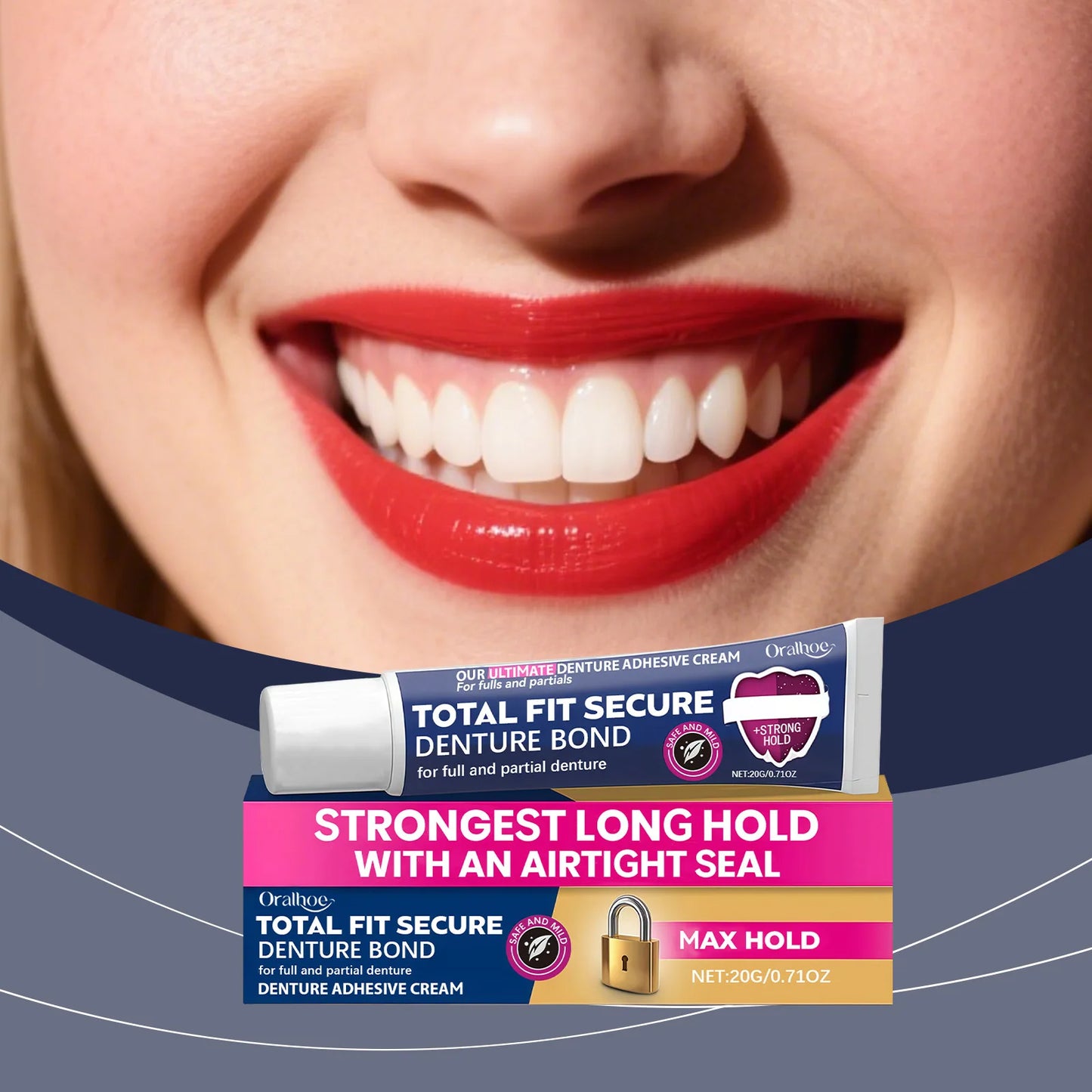 Thermoplastic Denture Adhesive Glue – Extra Hold Secure Fit