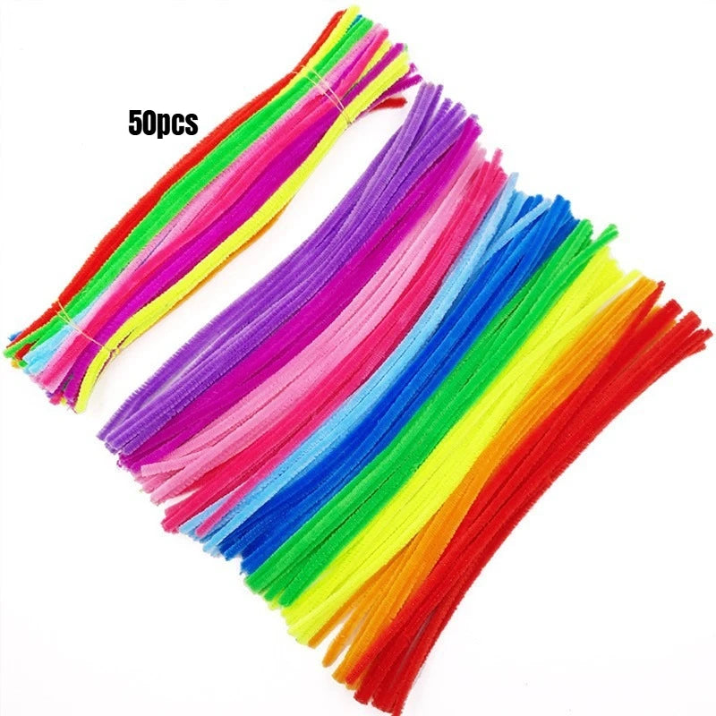 Macaron Fluffy Pipe Cleaners – Thick Plush DIY Craft Twist Sticks