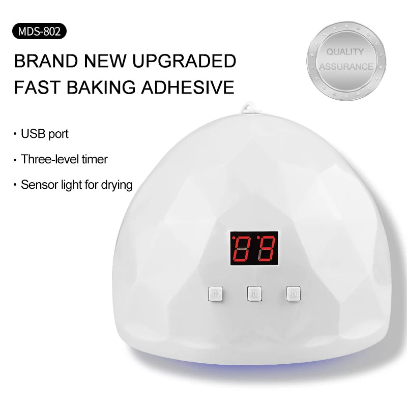 UV Nail Curing Lamp - 3 Timer Settings + Auto Detection, Gel Curing for Home Salon Peaceful Pleasures Health and Wellness
