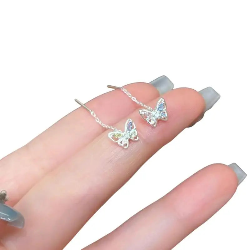 Butterfly Dangle Earrings | Hypoallergenic CZ Drop Earrings