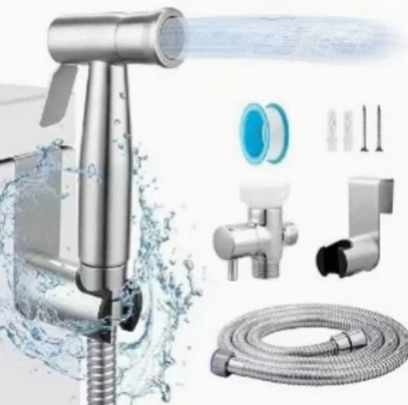 High-Pressure Bidet Spray Gun & Triangle Valve Bathroom Kit