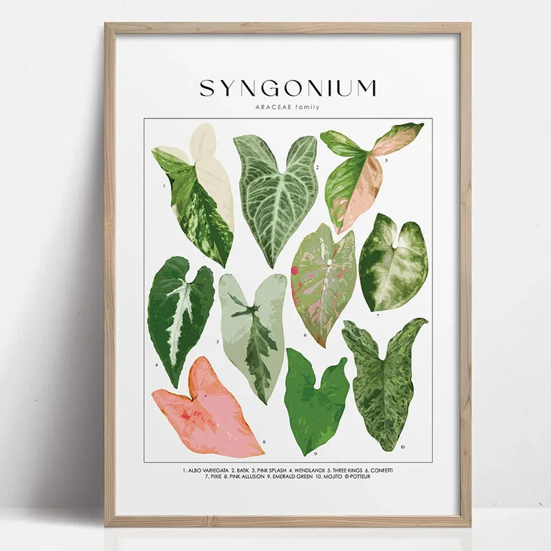 1pc Green Botanical Leaves Interior Art Print Houseplants Nature Indoors Canvas Wall Home Decor Calming Poster Foliage and Plant Peaceful Pleasures Health and Wellness