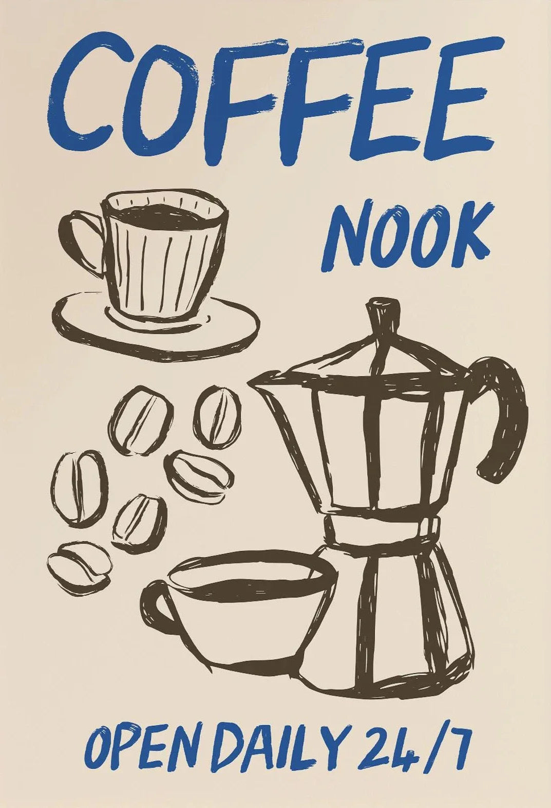 Retro Coffee Café Canvas Wall Art | Kitchen Decor Gift
