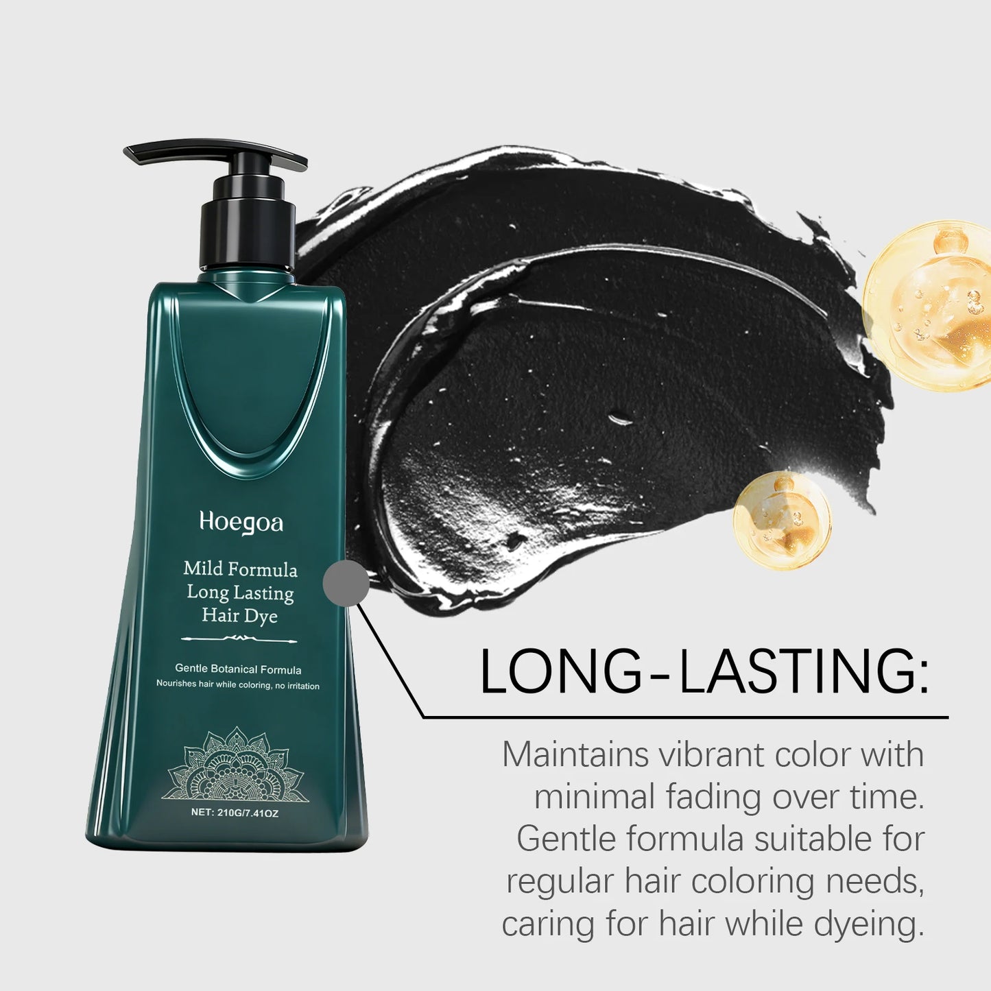 HOEGOA Plant-Based Hair Dye Cream – Gray Coverage 3 Shades