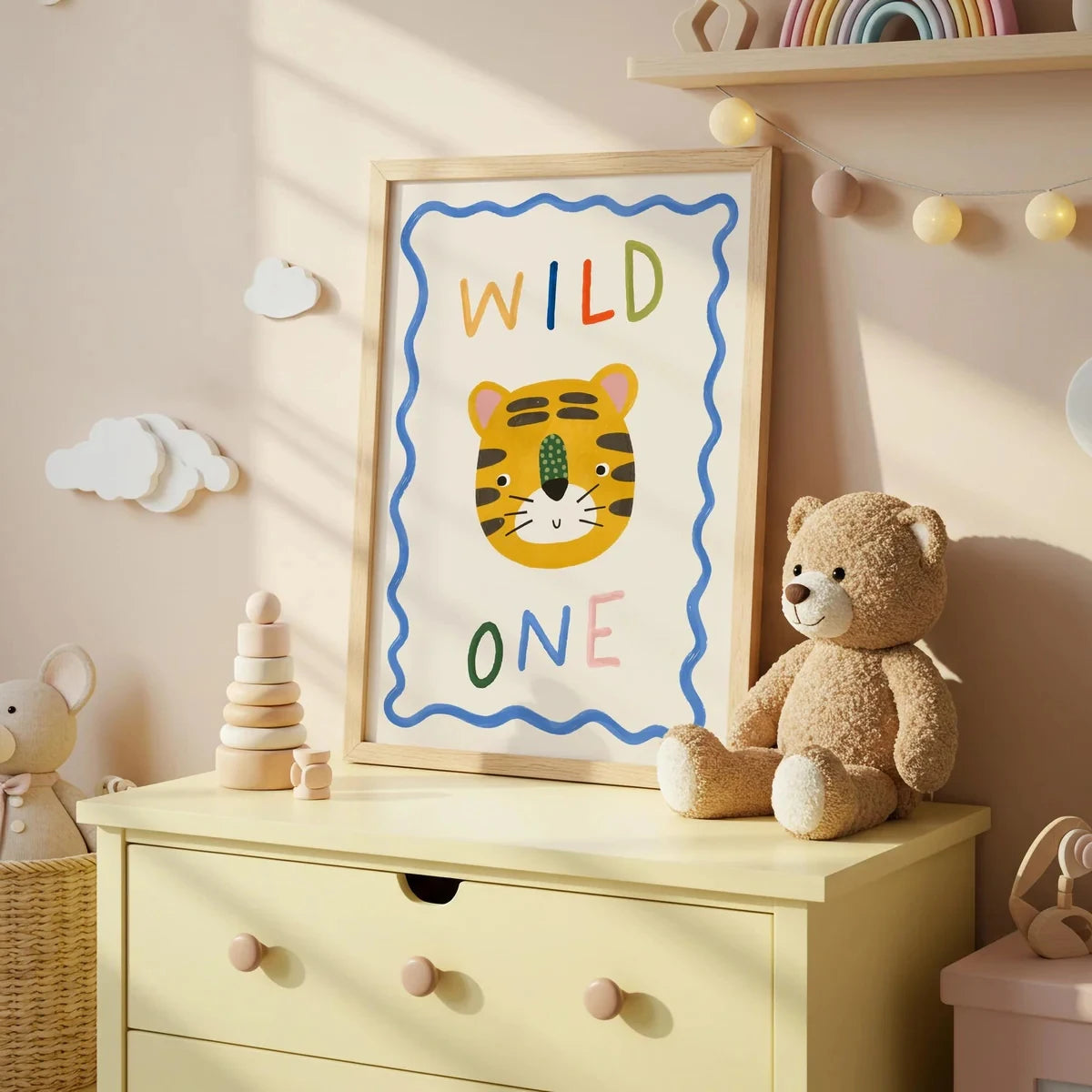 Cartoon Tiger Canvas Wall Art Print | Kids Room & Living Room Decor