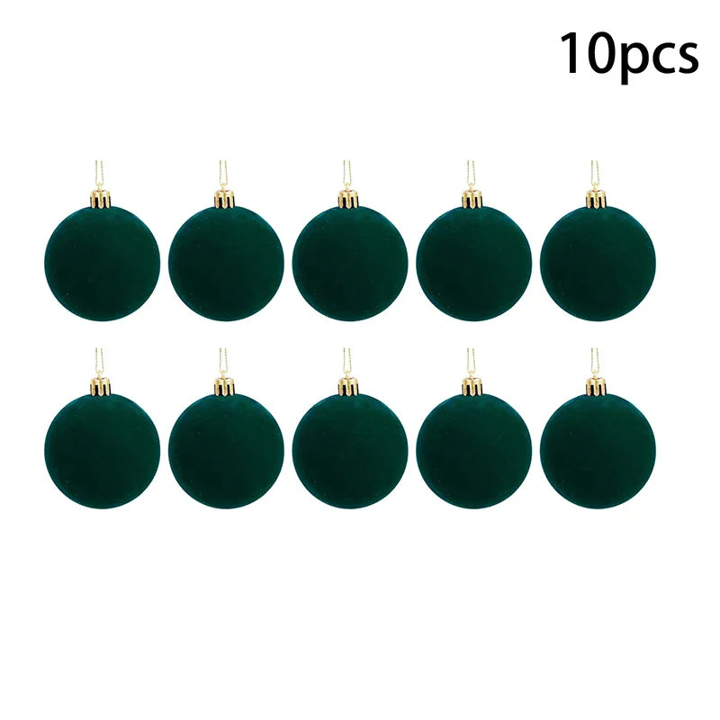 Velvet Christmas Ball Ornaments Red & White Xmas Tree Decor