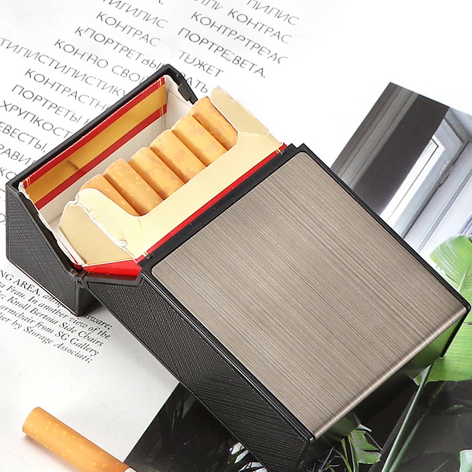 20pcs Portable Cigarette Box Aluminum Alloy Flip Top Holder Anti Pressure Proof for Hard Soft Pack Smoking Accessory Gift Peaceful Pleasures Health and Wellness