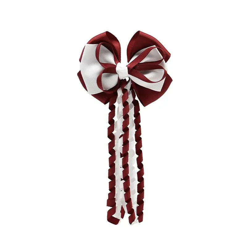 Festival Bow Hair Clips – Curly Ribbon Tassel Hairpins for Girls