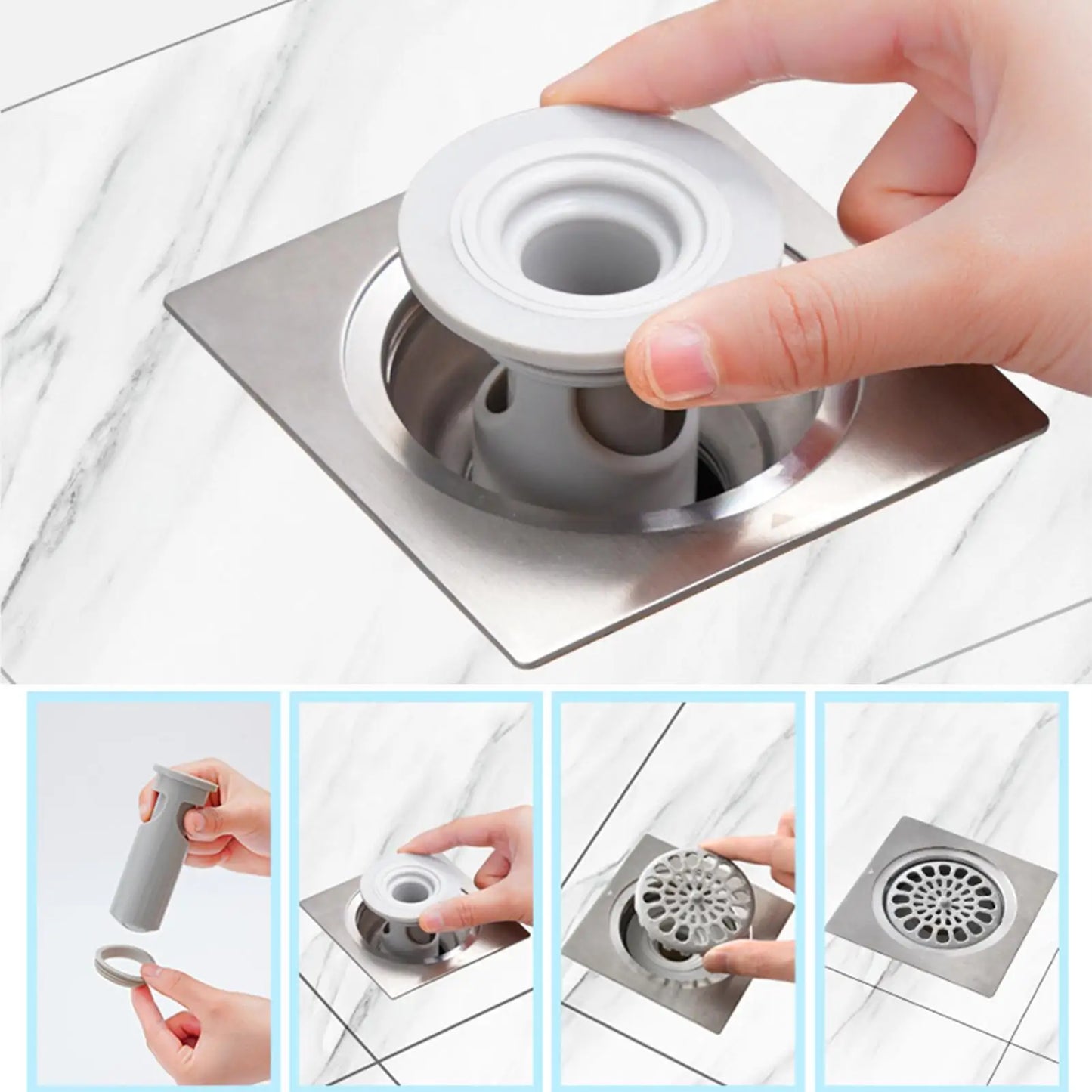 Shower Drain Plug | Mini Bottle Trap Odor-Blocking Floor Drain