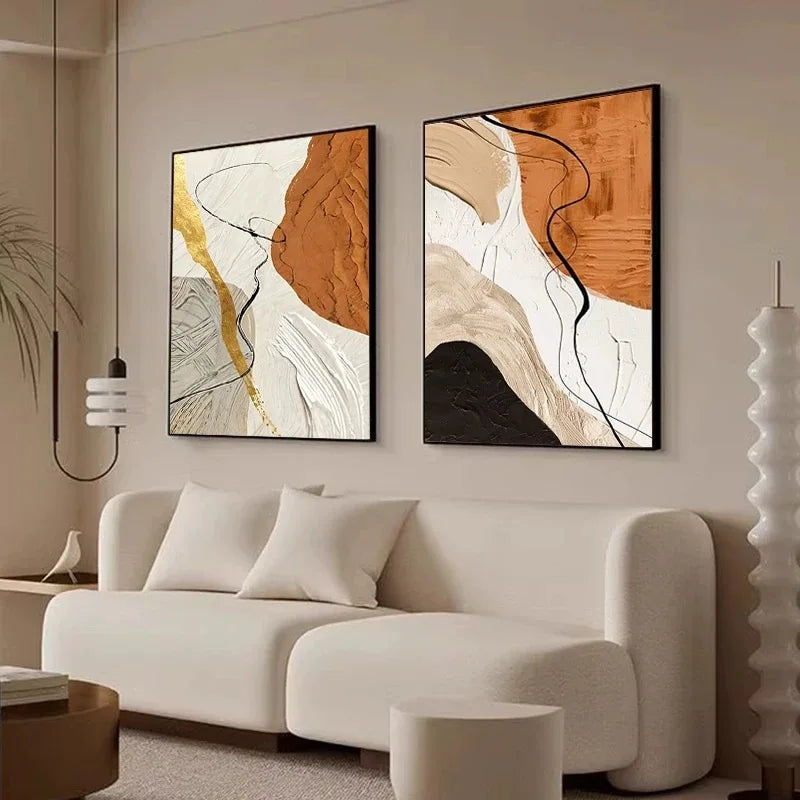Nordic Modern Abstract Color Matching Thick Oil Handmade Oil Painting For Home Decoration Bedroom Dining Room Living Room Mural Peaceful Pleasures Health and Wellness