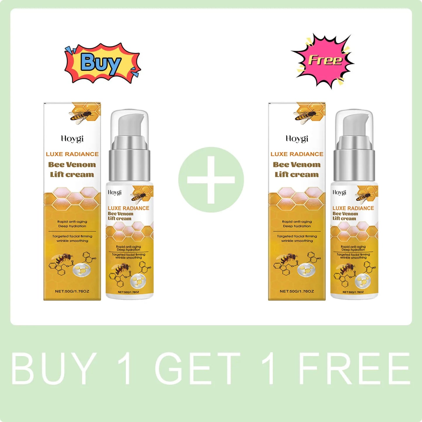 Bee Venom Cream for Face Remove Wrinkles Lifting Firming Improve Skin Sagging Tightening Nourishing Repair Facial Skin Care 50ml Peaceful Pleasures Health and Wellness Buy 1 Get 1 Free