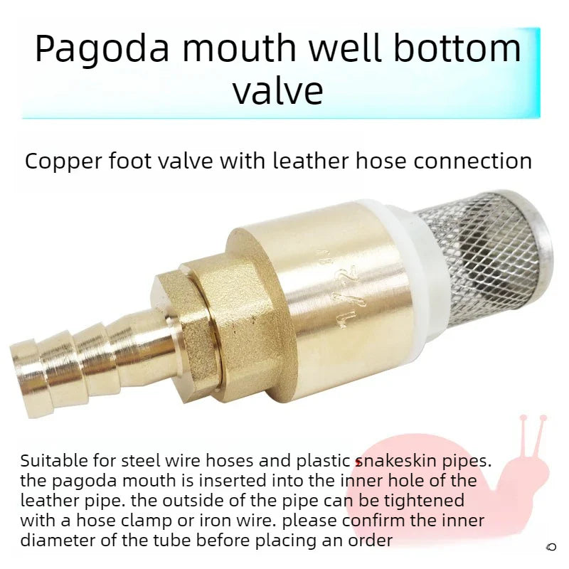 Copper Bottom Valve Filter Screen Anti-Backflow Check Valve
