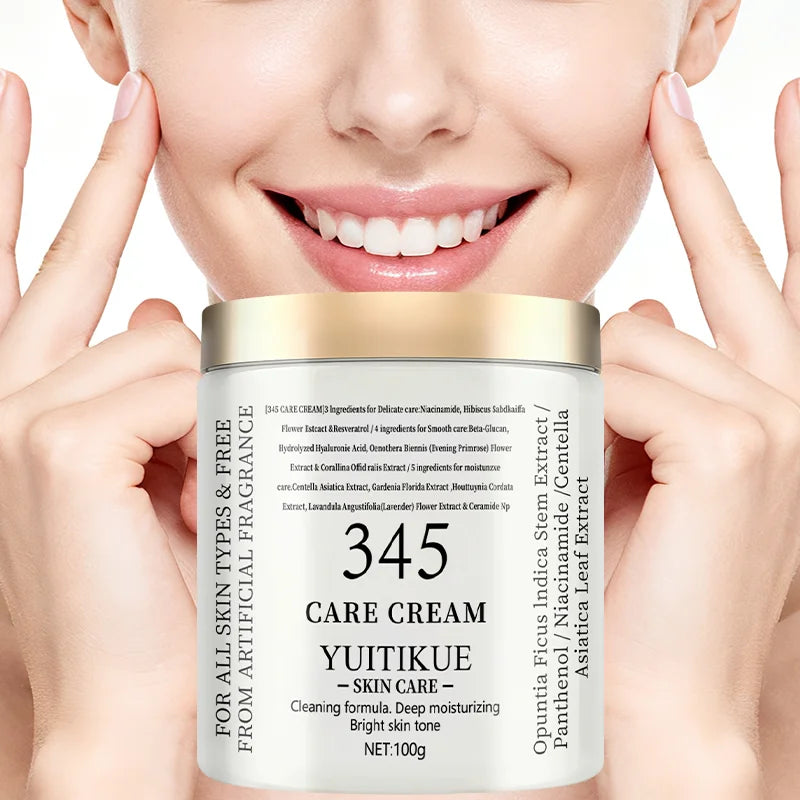 YUITIKUE 345 Care Cream 100g - 3-in-1 Formula: Firms, Deeply Hydrates & Brightens, For All Skin Types, Natural Ingredients Peaceful Pleasures Health and Wellness