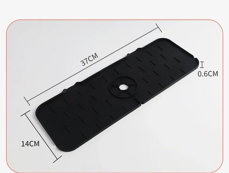 Silicone Mat Gourmet Faucet Kitchen Accessory Home Appliance Sponge Rack Kitchens Accessories Kitchen Sink Splash Guard for You Peaceful Pleasures Health and Wellness black