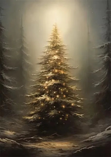 Christmas Collection Canvas Print Art Santa Christmas Tree Deer Poster Canvas Wall Art Picture Unique Home Decor Christmas Gifts Peaceful Pleasures Health and Wellness ZLH5466 20x30cm No Frame
