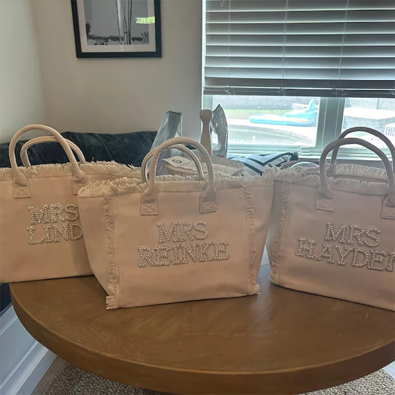 Custom Personalised Mrs Tote Bag | Bride to Be Wedding Gift