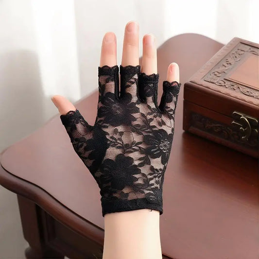 Women's Lace Fingerless Gloves – Bridal, Wedding & Cosplay Lace Fingerless Gloves Oasis Select