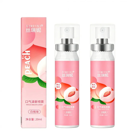 2pcs 20ml White Peach Flavor Oral Spray Breath Refreshing Leave Perfume Fruity Peaceful Pleasures Health and Wellness Other