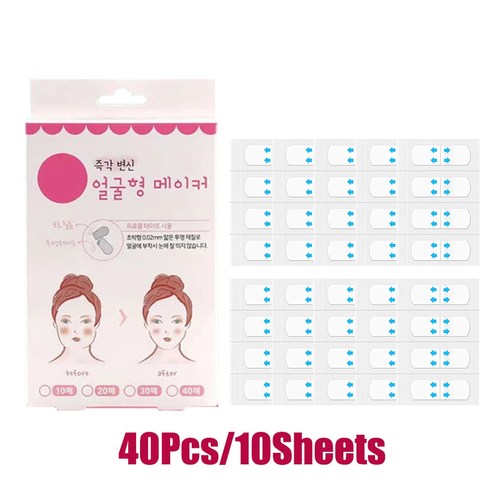 40/120pcs Invisible V Face lifting Tapes Wrinkle Removal Sticker Forehead Neck Chin Sticker Patch Facial Slimming Firming Tapes Peaceful Pleasures Health and Wellness 40Pcs with box