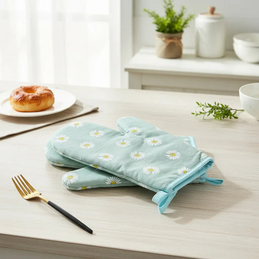 Daisy Print Oven Mitt – Heat-Resistant Kitchen Baking Glove Oven Mitt Oasis Select