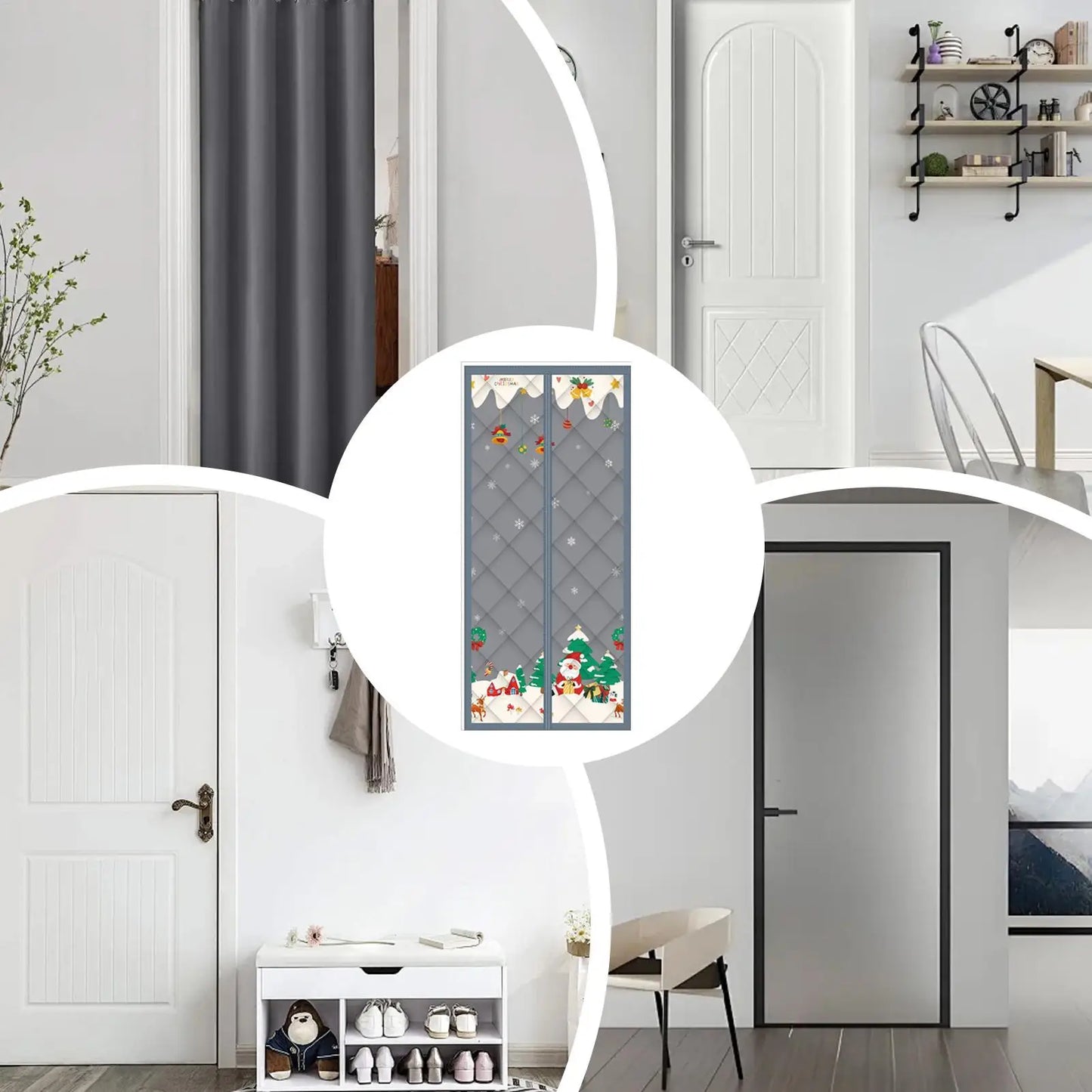Insulated Magnetic Door Curtain – Thermal Windproof Blackout Cover