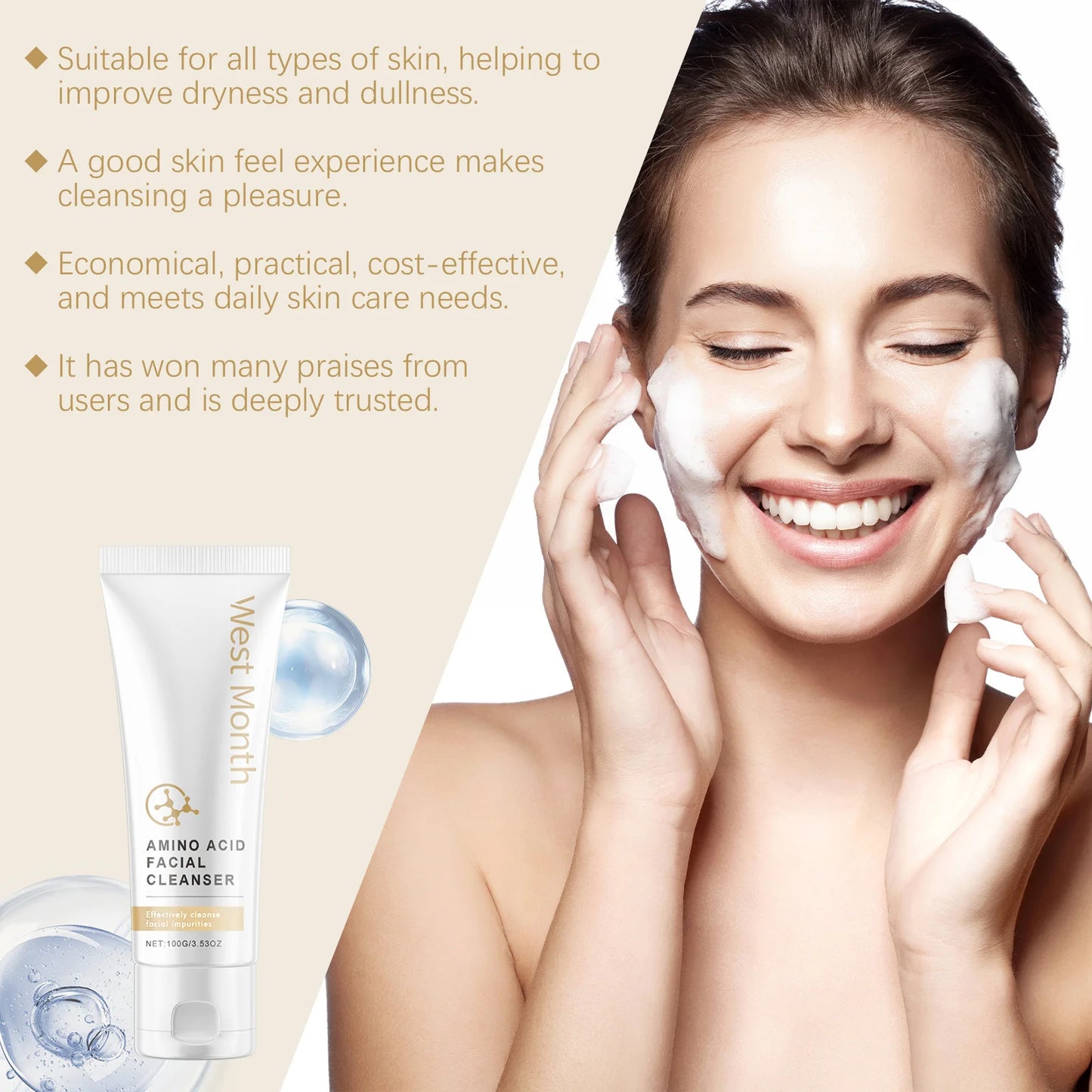 Amino Acid Facial Cleanser – Pore Purifying & Oil Control 100g