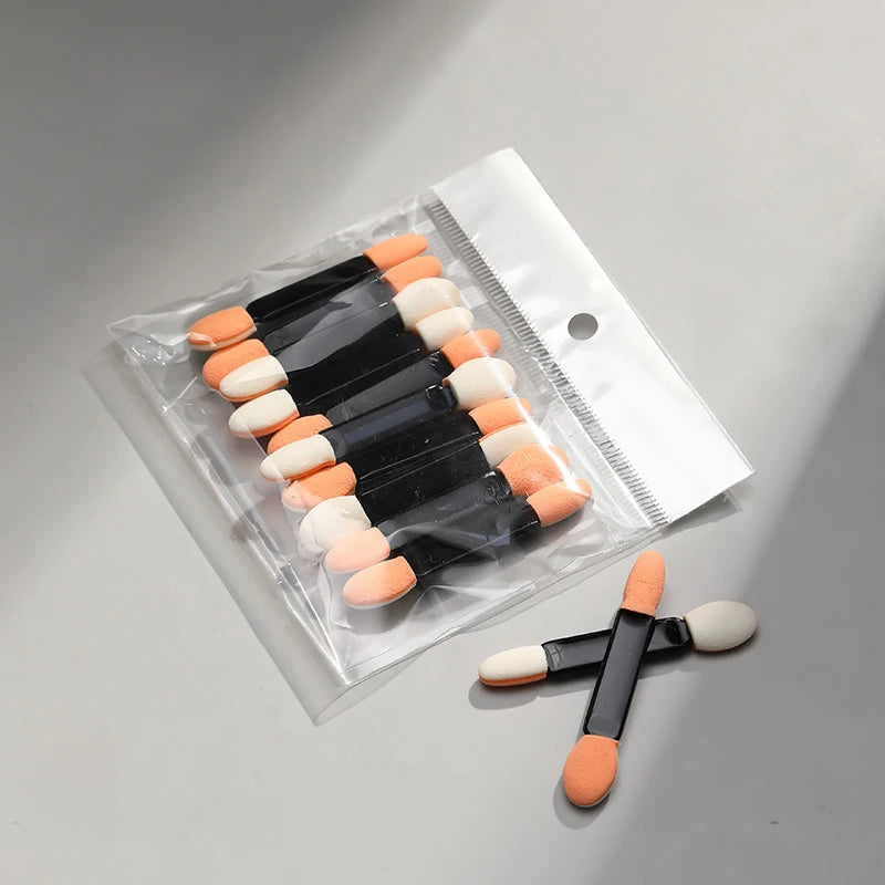 10pcs Nail Powder Brushes Sponge Disposable Double Sided Eyeshadow Applicator Mirror Chrome Pigment Sponge Stick Peaceful Pleasures Health and Wellness